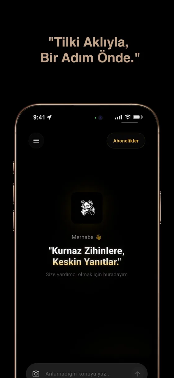 Tilki AI uygulamasının sohbet ekranı
